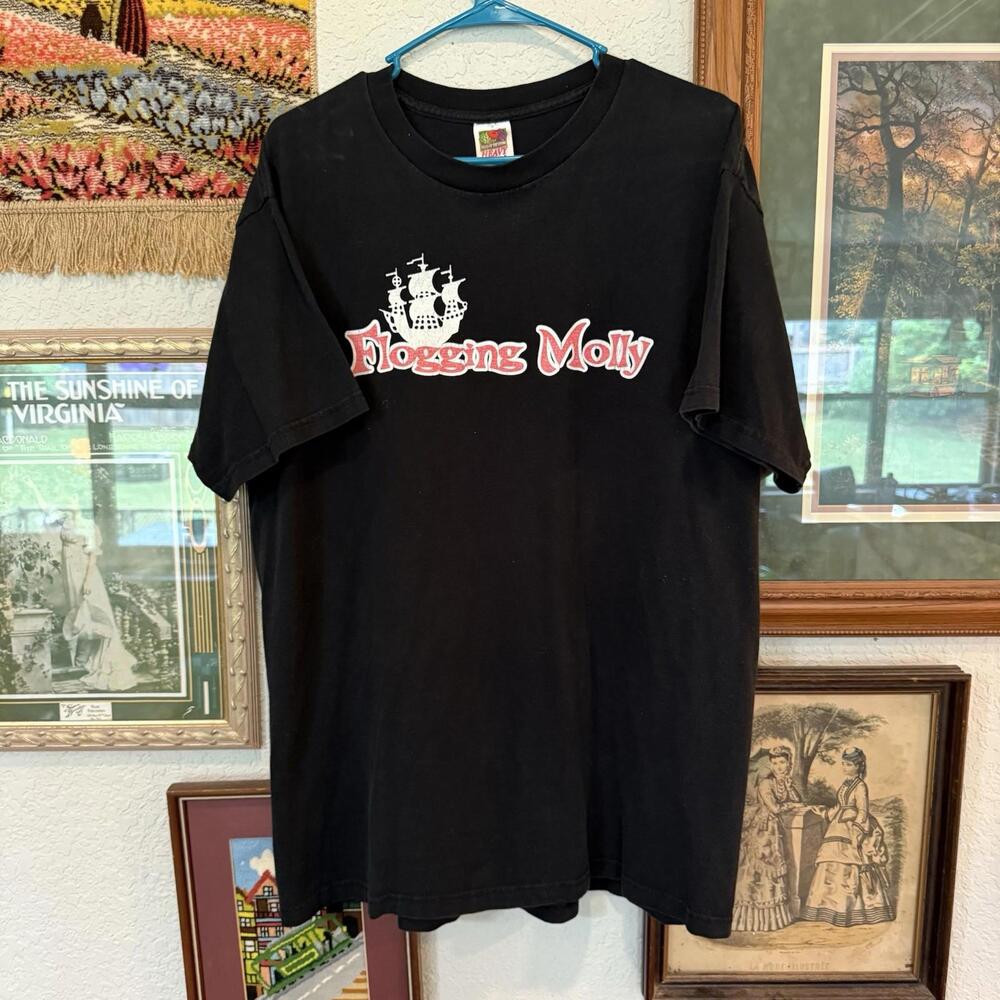 Vintage 90s/00s RARE Flogging Molly Irish Punk Band RARE Tour Shirt Size XL